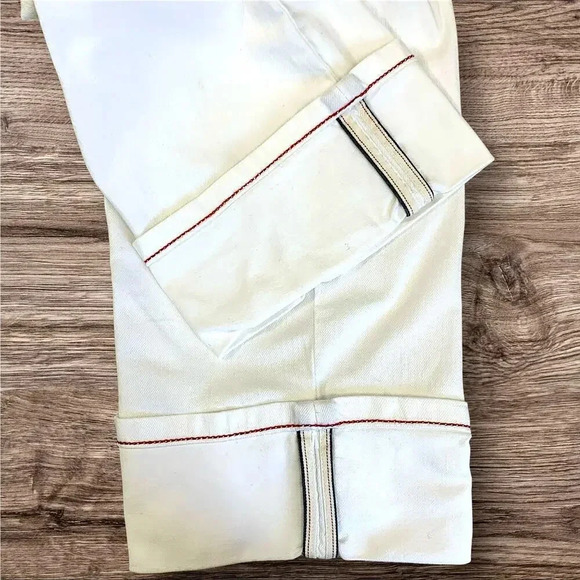 Liz Claiborne Jeans Boyfriend Fit Straight Crop Cuffed Size 10 White Mid Rise - Picture 5 of 16